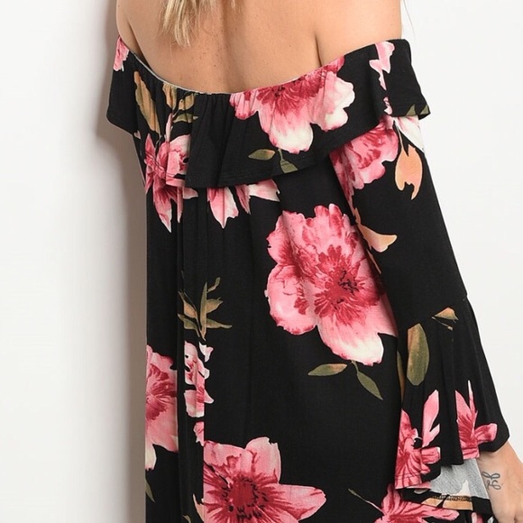 Off Shoulder Jersey Tunic Dress @LAST ONE - Picture 2 of 3